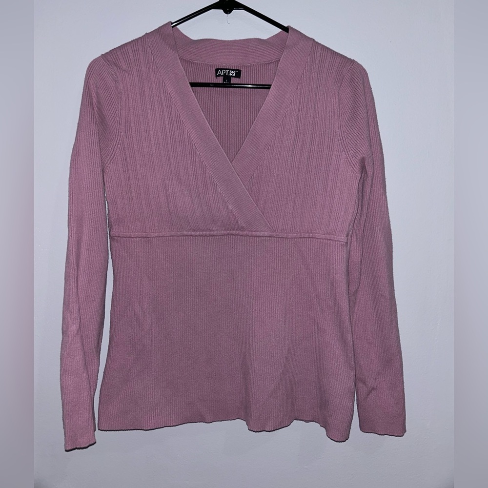 Apt 9 V-Neck Long-sleeve sweater in Dusty Rose
